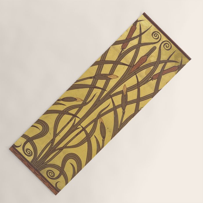 Walter Crane Rush & Iris Art Nouveau Yoga Mat Gallery Image 1