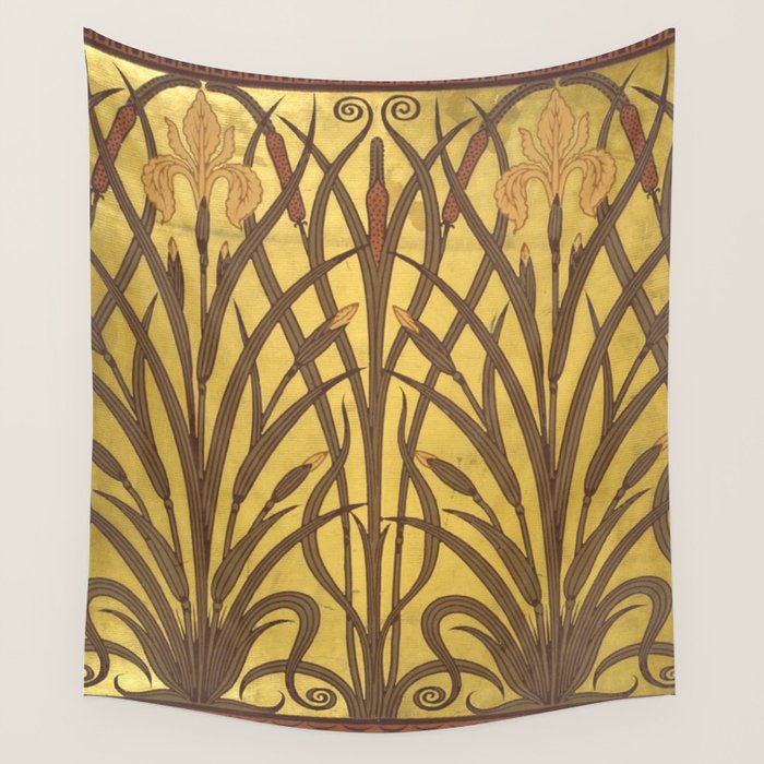 Walter Crane Rush & Iris Art Nouveau Wall Tapestry Gallery Image 4