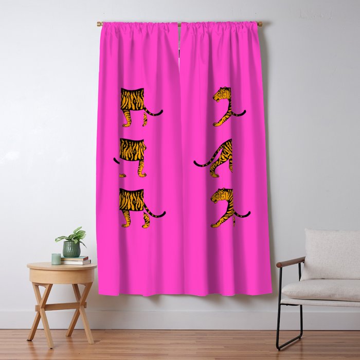 Tigers (Magenta and Marigold) Window Curtain Gallery Image 5