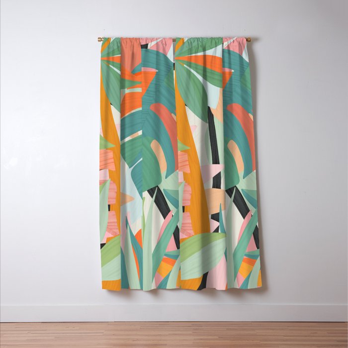 Tropical forest Window Curtain Gallery Image 3