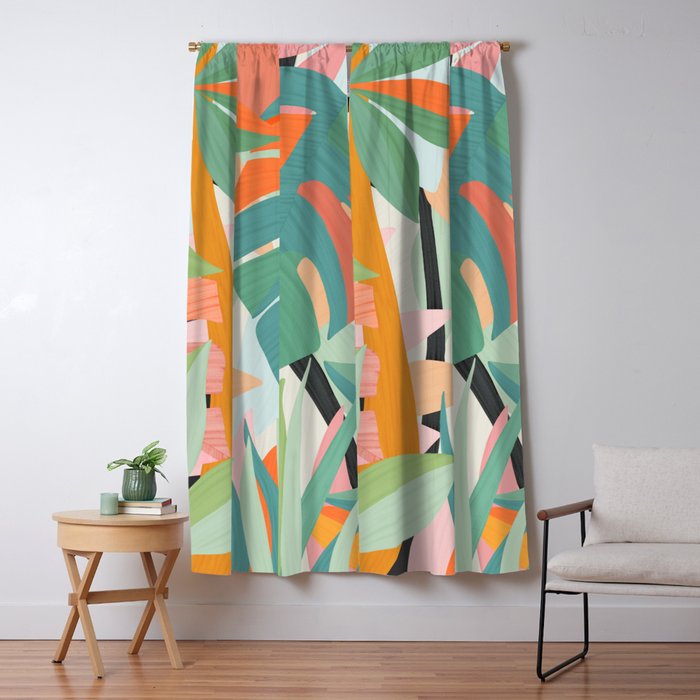 Tropical forest Window Curtain Gallery Image 5