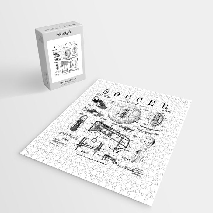 Soccer Player Football Vintage Patent Drawing Print Jigsaw Puzzle Gallery Image 2