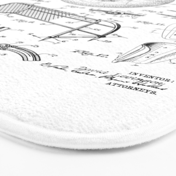 Soccer Player Football Vintage Patent Drawing Print Bath Mat Gallery Image 3