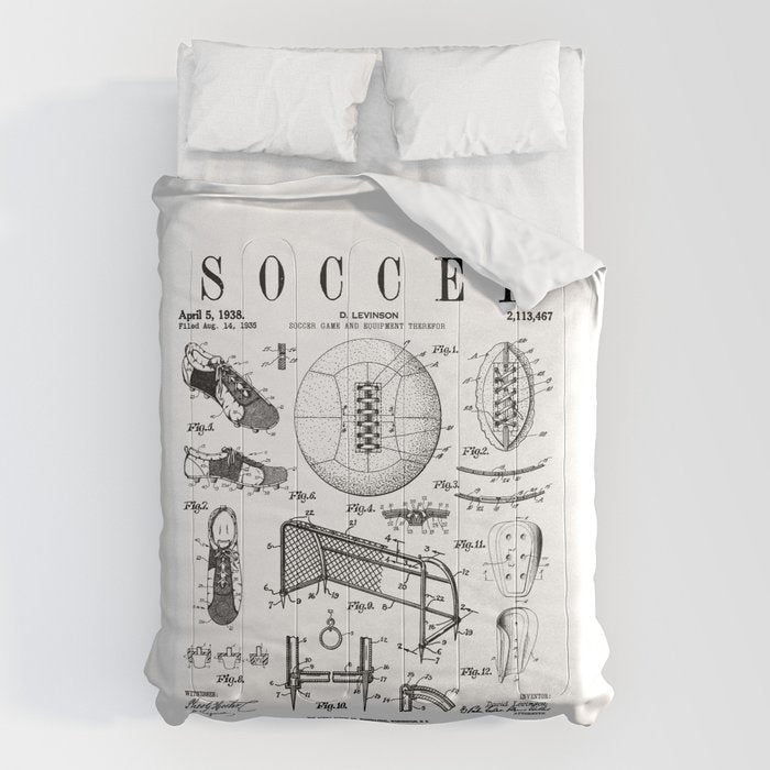 Soccer Player Football Vintage Patent Drawing Print Comforter Gallery Image 6