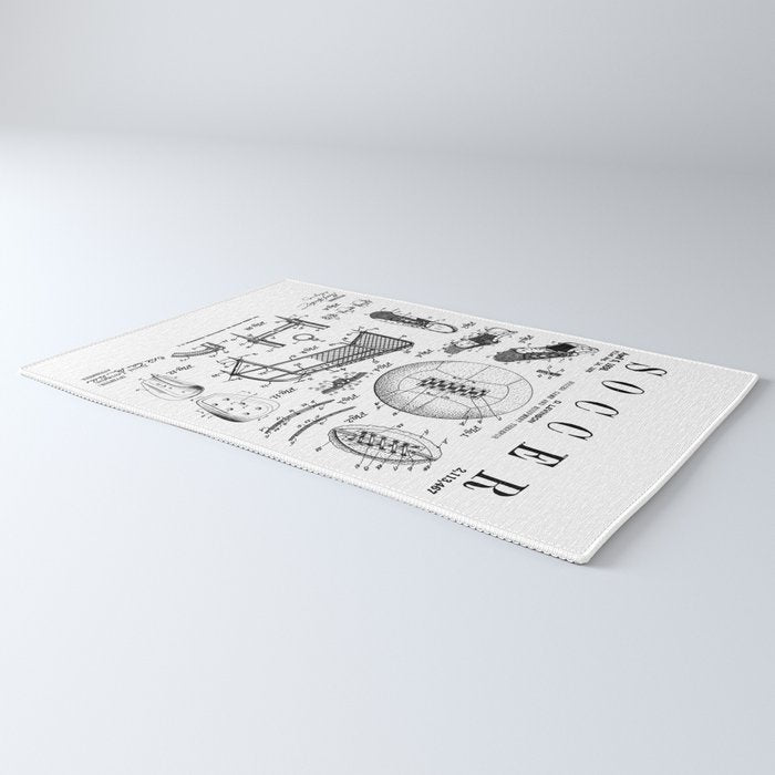 Soccer Player Football Vintage Patent Drawing Print Rug Gallery Image 3