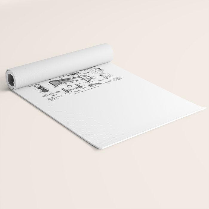 Soccer Player Football Vintage Patent Drawing Print Yoga Mat Gallery Image 2