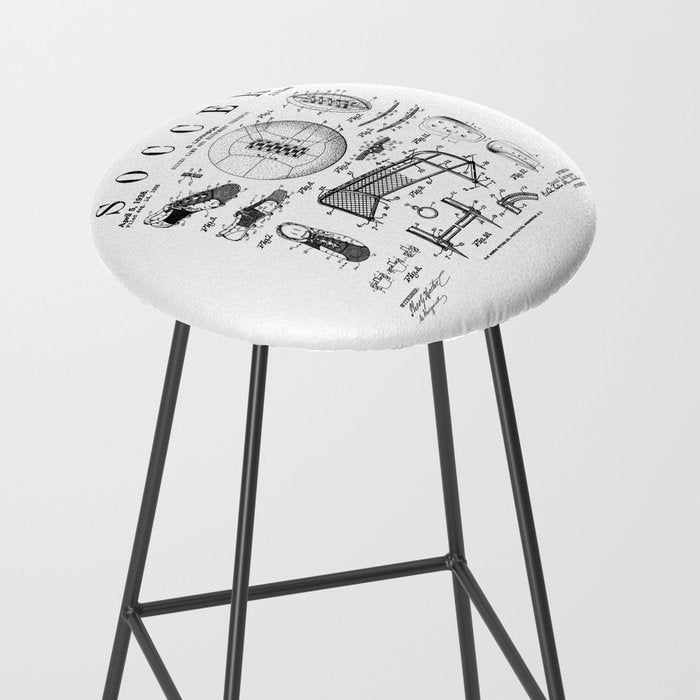 Soccer Player Football Vintage Patent Drawing Print Stool Gallery Image 2