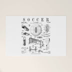 Soccer Player Football Vintage Patent Drawing Print Welcome Mat Gallery Image 1