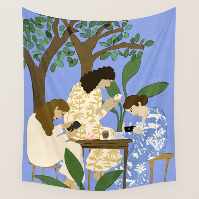 People used to talk to each other Wall Tapestry Gallery Image 4
