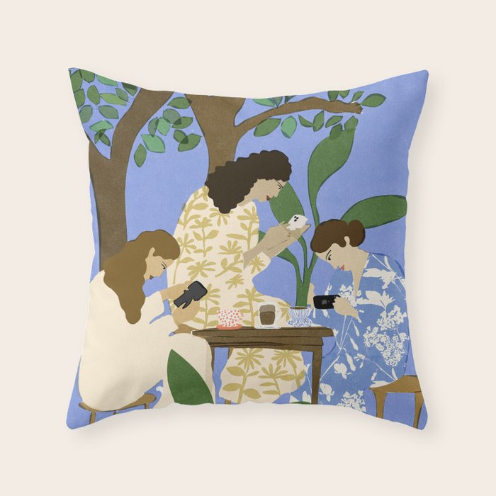 People used to talk to each other Throw Pillow Gallery Image 1
