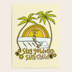 stay golden sun child surf dude //retro surf art by surfy birdy Poster Gallery Image 4