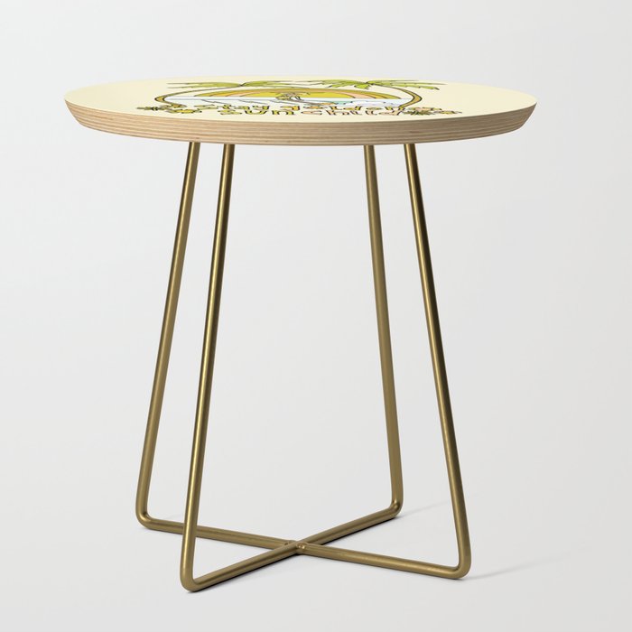 stay golden sun child surf dude //retro surf art by surfy birdy Side Table Gallery Image 1