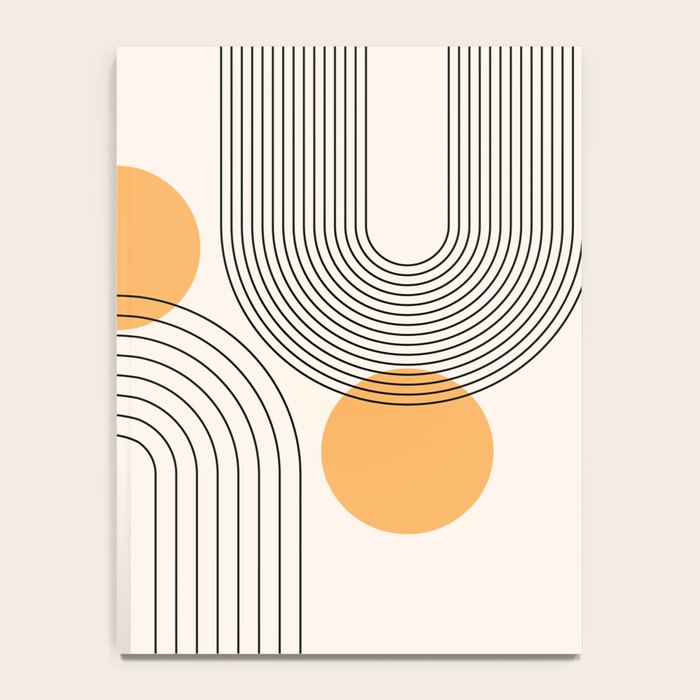 Mid Century Modern Geometric 70 (Rainbow and Sun Abstraction) Notebook Gallery Image 4