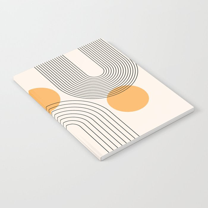 Mid Century Modern Geometric 70 (Rainbow and Sun Abstraction) Notebook Gallery Image 1