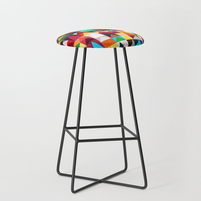 Abstract Geometric Mountains Stool Gallery Image 1