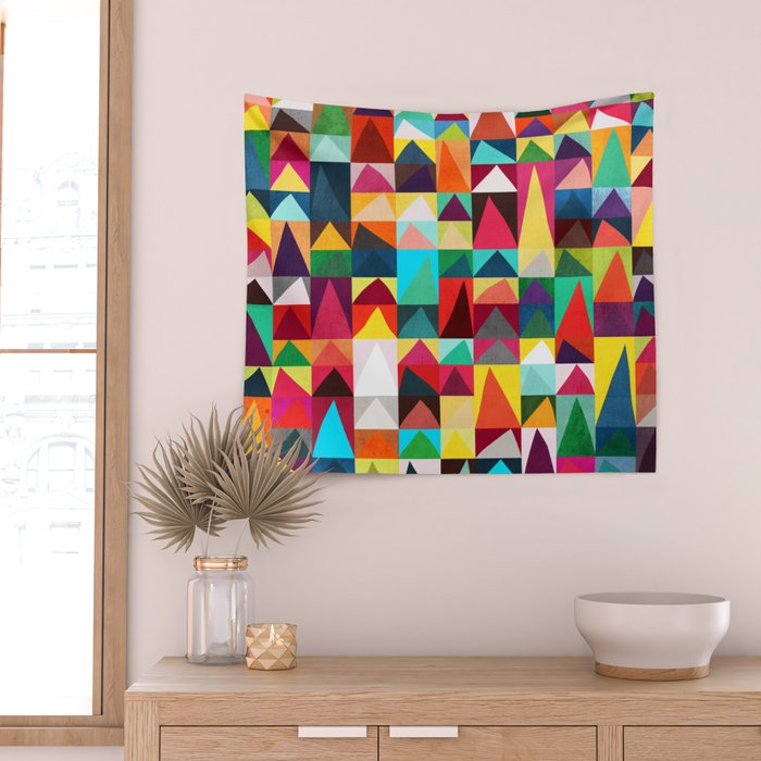 Abstract Geometric Mountains Wall Tapestry Gallery Image 2