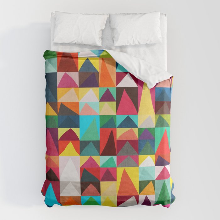 Abstract Geometric Mountains Duvet Cover Gallery Image 1
