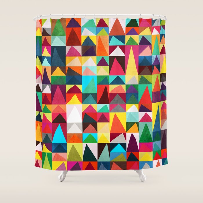 Abstract Geometric Mountains Shower Curtain Gallery Image 1