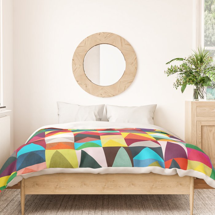 Abstract Geometric Mountains Duvet Cover Gallery Image 3