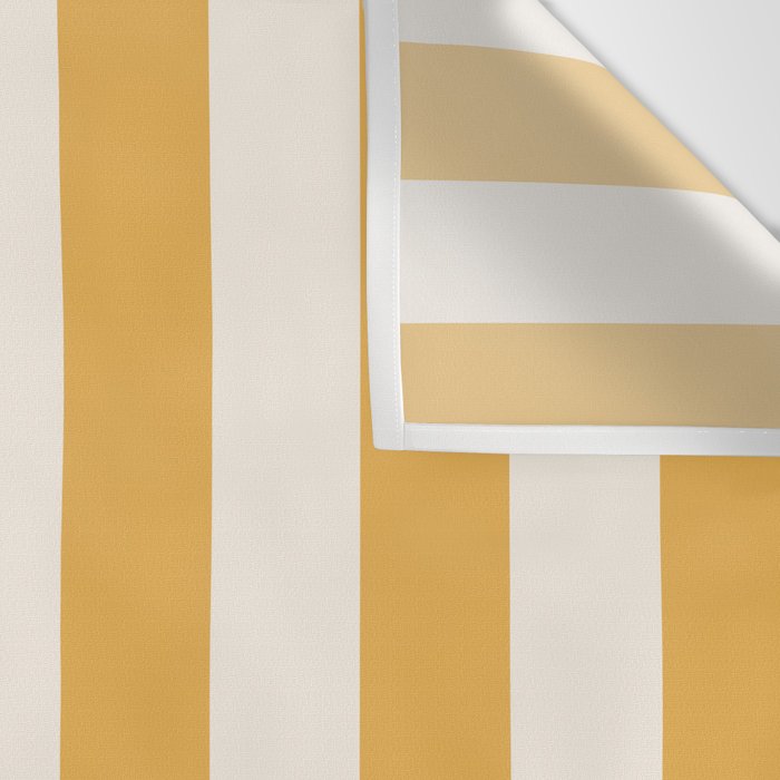 Mustard Yellow And Cream White Vertical Stripes Wall Tapestry Gallery Image 3
