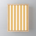 Mustard Yellow And Cream White Vertical Stripes Mini Art Print Gallery Image 1