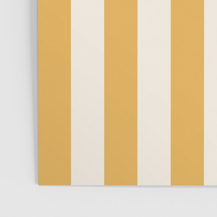 Mustard Yellow And Cream White Vertical Stripes Poster Gallery Image 3