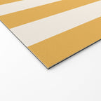 Mustard Yellow And Cream White Vertical Stripes Welcome Mat Gallery Image 2