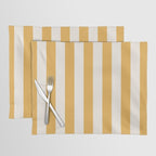 Mustard Yellow And Cream White Vertical Stripes Placemat Gallery Image 1
