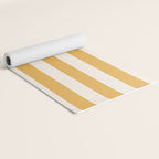 Mustard Yellow And Cream White Vertical Stripes Yoga Mat Gallery Image 2