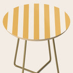 Mustard Yellow And Cream White Vertical Stripes Side Table Gallery Image 2