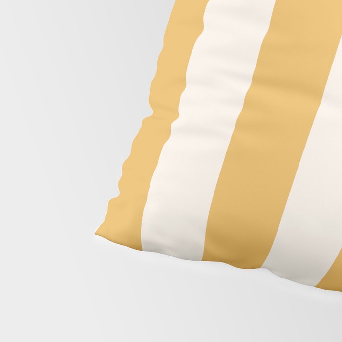 Mustard Yellow And Cream White Vertical Stripes Pillow Sham Gallery Image 4