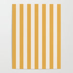 Mustard Yellow And Cream White Vertical Stripes Poster Gallery Image 4