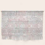 Mandala, Yoga, Love, Coral and Gray, Wall Art Boho Wall Hanging Gallery Image 1