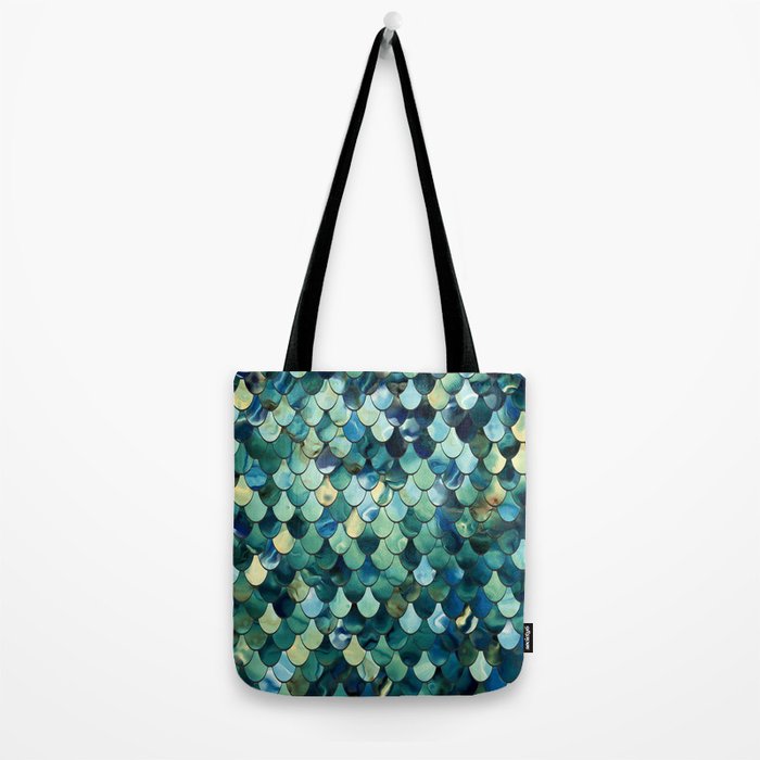 Mermaid Art, Sea Green, Ocean Blue Tote Bag Gallery Image 2
