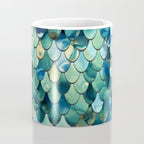 Mermaid Art, Sea Green, Ocean Blue Coffee Mug Gallery Image 4