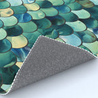 Mermaid Art, Sea Green, Ocean Blue Rug Gallery Image 4
