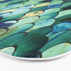 Mermaid Art, Sea Green, Ocean Blue Bath Mat Gallery Image 3