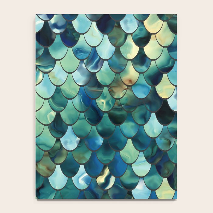 Mermaid Art, Sea Green, Ocean Blue Notebook Gallery Image 4