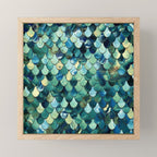 Mermaid Art, Sea Green, Ocean Blue Mini Art Print Gallery Image 1