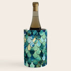 Mermaid Art, Sea Green, Ocean Blue Wine Chiller Gallery Image 1