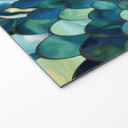 Mermaid Art, Sea Green, Ocean Blue Welcome Mat Gallery Image 2