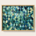 Mermaid Art, Sea Green, Ocean Blue Serving Tray Gallery Image 1