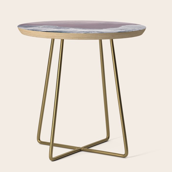 Minimal Aerial Beach -  Purple Sand -Ocean - Sea - travel photography  Side Table Gallery Image 1