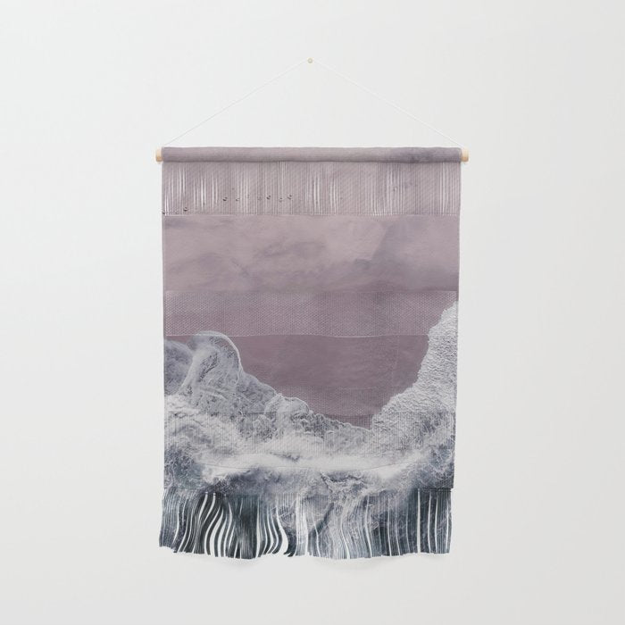 Minimal Aerial Beach -  Purple Sand -Ocean - Sea - travel photography  Wall Hanging Gallery Image 1