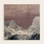 Minimal Aerial Beach -  Purple Sand -Ocean - Sea - travel photography  Wood Wall Art Gallery Image 1