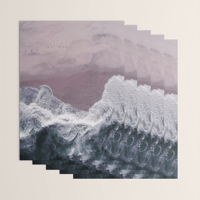 Minimal Aerial Beach -  Purple Sand -Ocean - Sea - travel photography  Wrapping Paper Gallery Image 3