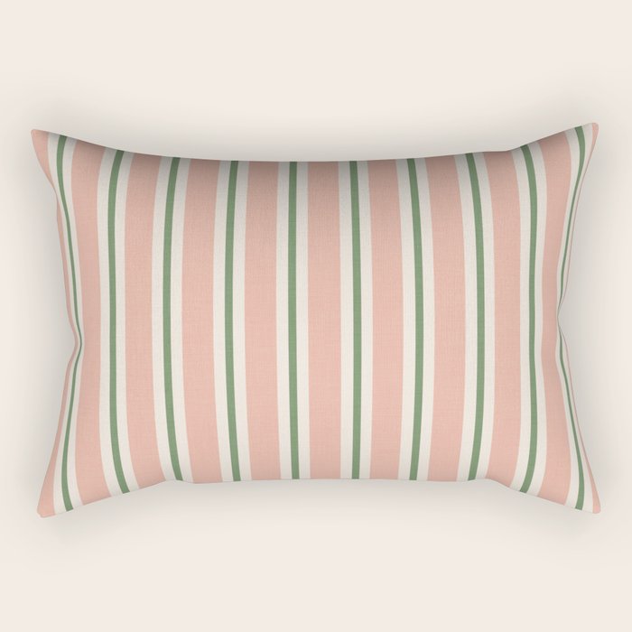 Classic Stripes - peach green Rectangular Pillow Gallery Image 1