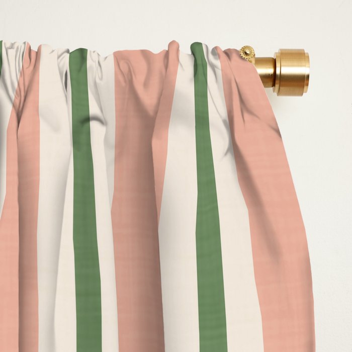Classic Stripes - peach green Window Curtain Gallery Image 2