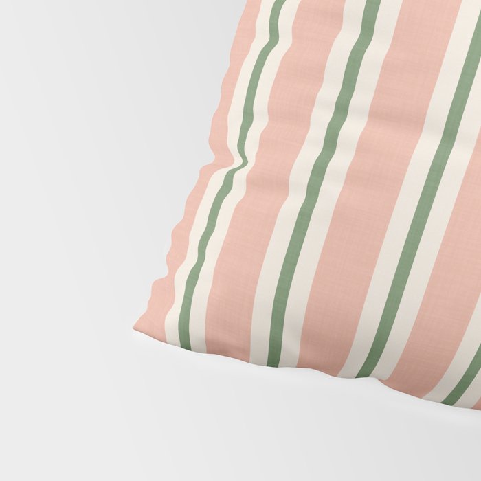 Classic Stripes - peach green Pillow Sham Gallery Image 4