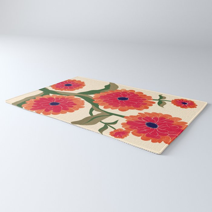 Red Zinnias Rug Gallery Image 3